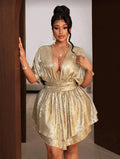 Gold flare mini dress 4XL
