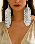 Silver leaf earrings