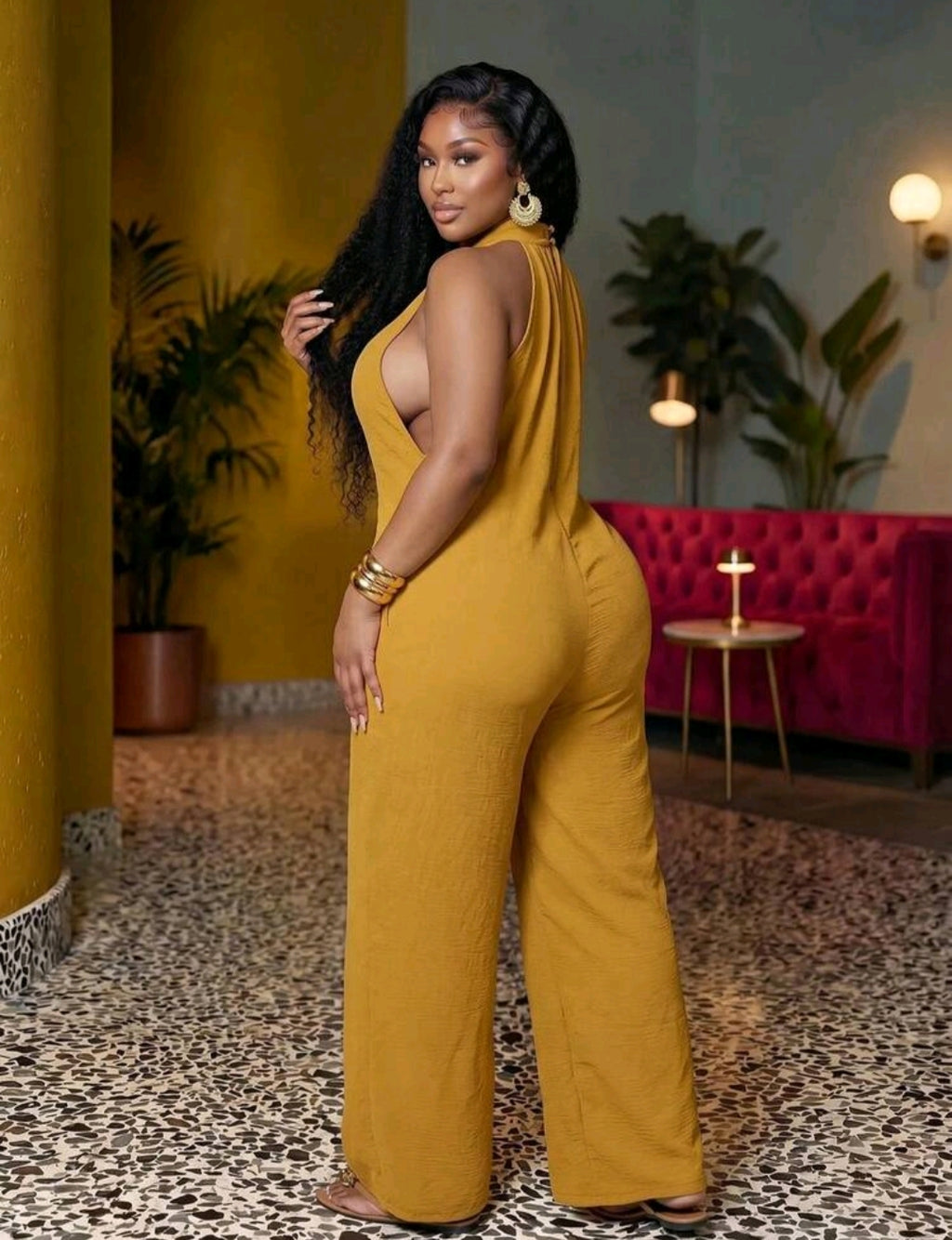 Bold Mustard Statement Jumpsuit OXL