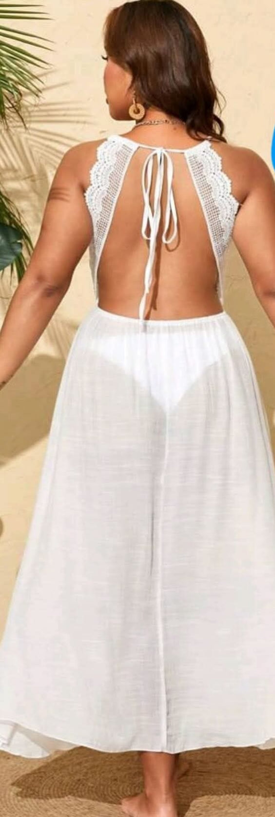 0XL white swimsuit cover dress