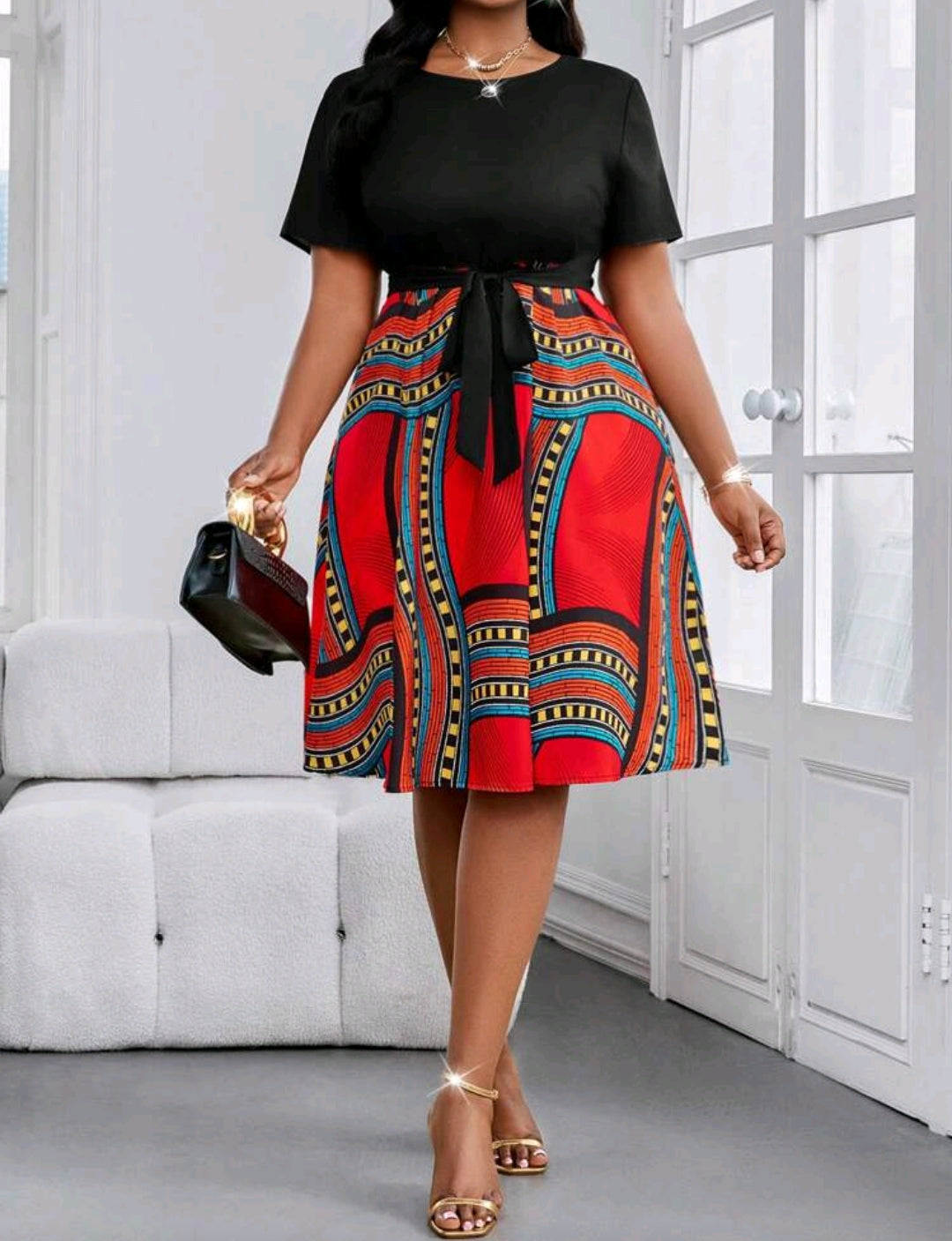A-line Multi colour Dress 2XL