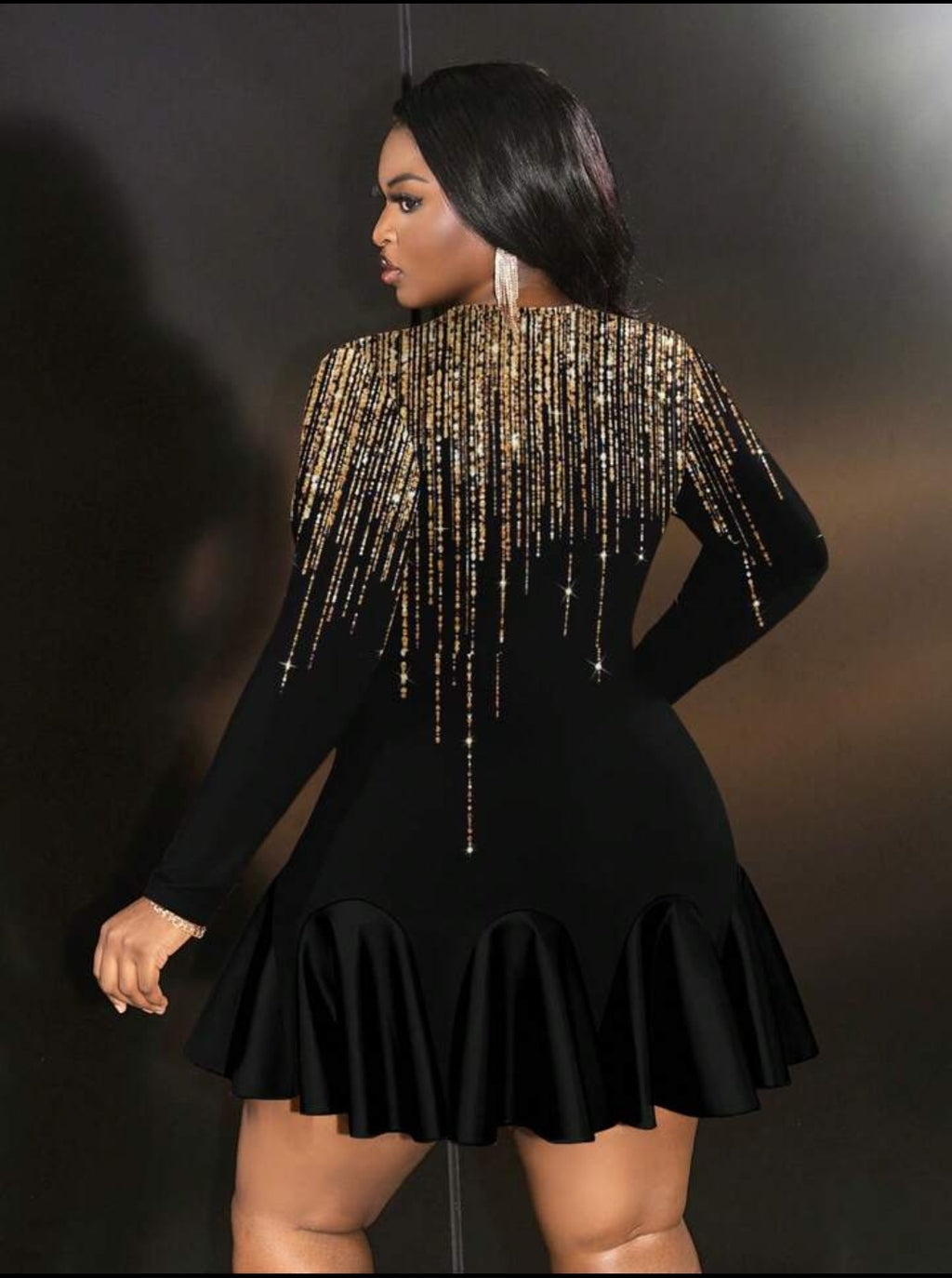 Black and Gold Dress 4XL