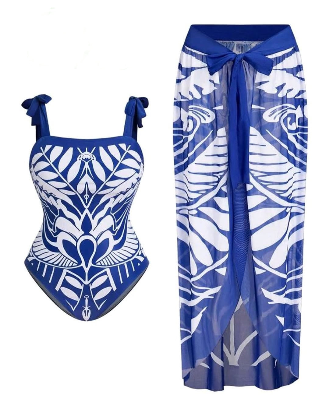 Blue and White Swim Wear