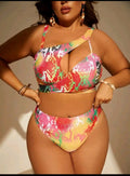 2XL 2 piece swimsuit multi colour