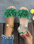 Green sandals size 10